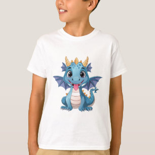 T-shirt dragon bleu