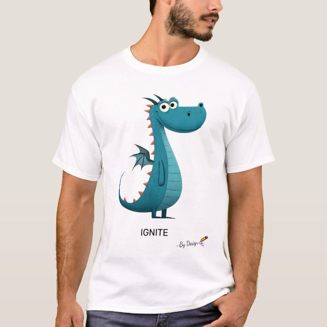 T-shirt Dragon bleu | IGNITE - Par conception | Amusement  (Devant)
