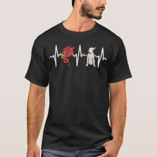 T-shirt Dragon Bull Terrier Amoureux des chiens Heartbeat