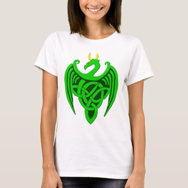T-shirt Dragon Celtique Vert (Devant)