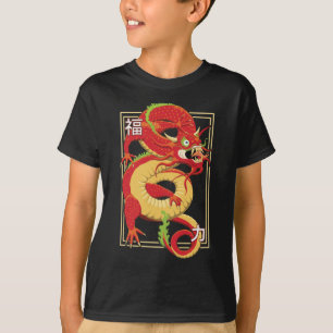 T-shirt dragon chinois rouge