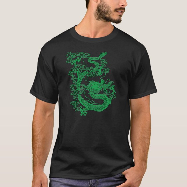 T-shirt Dragon chinois vert (Devant)