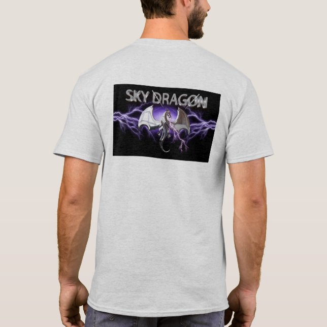 T-shirt Dragon Ciel Électrifié avec tempête d'éclairage (Dos)