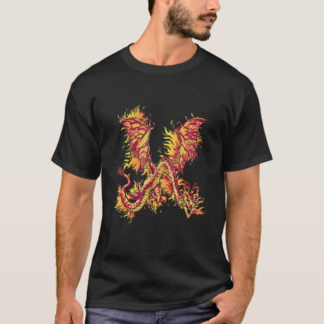 T-shirt Dragon de feu avec feu de dragon et respirateur de (Devant)