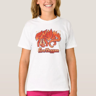 T-shirt Dragon de feu, pixel art