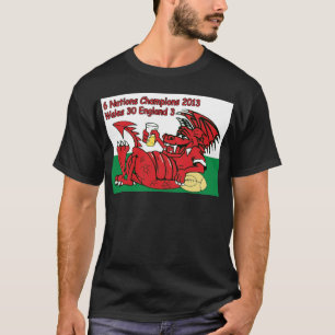 T-shirt Dragon de Gallois, 6 champions de nations, Pays de