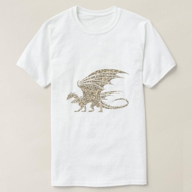 T-shirt Dragon de mosaïque Extraordinaire Golden (Design devant)