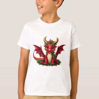 T-shirt Dragon de Noël mignon pour les Jumpers de Noël
