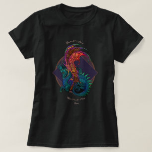 T-shirt Dragon de style de Nouveau d'art coloré