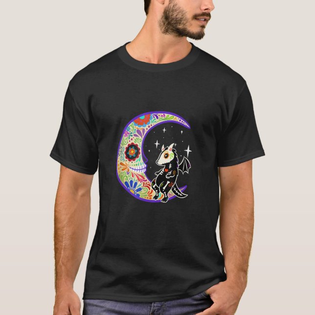 T-shirt Dragon Dia de Los Muertos Skeleton Sugar Skull T S (Devant)