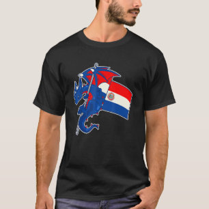 T-shirt Dragon Épique Avec Drapeau Paraguayen  Paraguayen