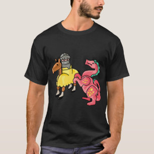 T-shirt Dragon Et Chevalier Sur Son Noble Destrier