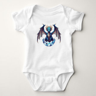 T-Shirt Dragon hatchling emerging from crystal egg Baby Bodysuit
