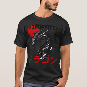 T-shirt Dragon japonais avec soleil rouge traditionnel Jap