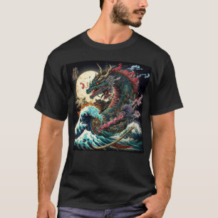T-shirt Dragon japonais de grande nuit
