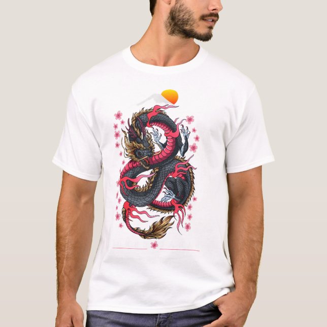 T-shirt Dragon japonais esthétique Tokyo Japon Manga Anime (Devant)
