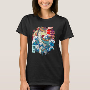 T-shirt Dragon japonais Grande Vague Kanagawa Japon Vintag