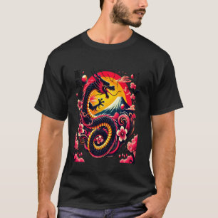 T-shirt Dragon Japonais Tokyo Asiatique style rétro 80s