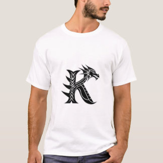 T-shirt Dragon Letter K – Sharp Dragon Initial Design