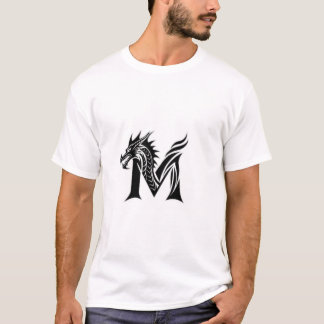 T-shirt Dragon Letter M – Bold Fantasy Dragon Design