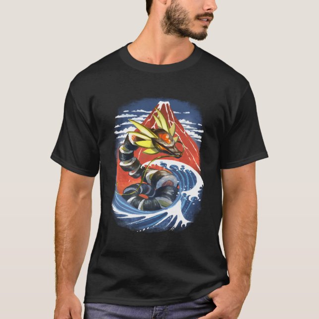 T-shirt Dragon Maki Sushi Lair Au Japon Mont Rouge Fuji Et (Devant)