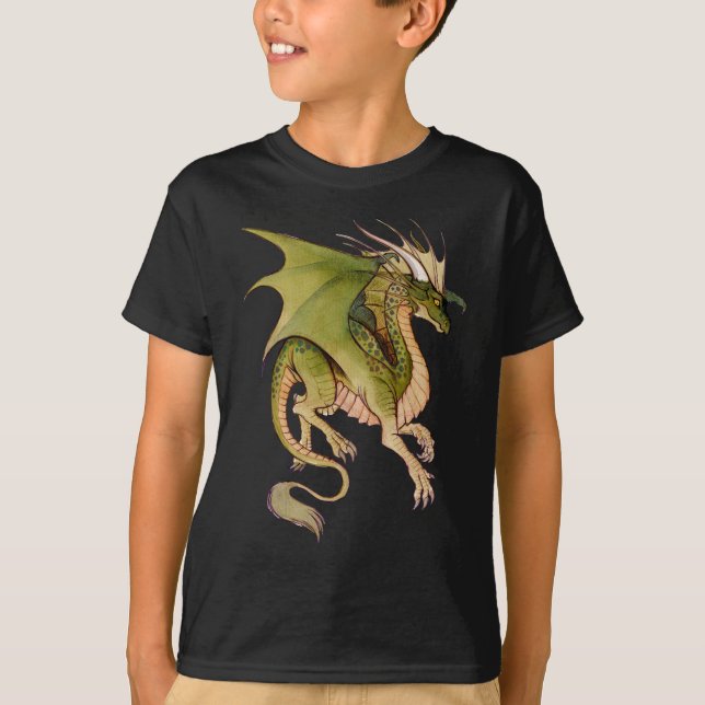 T-shirt Dragon médiéval vert (Devant)
