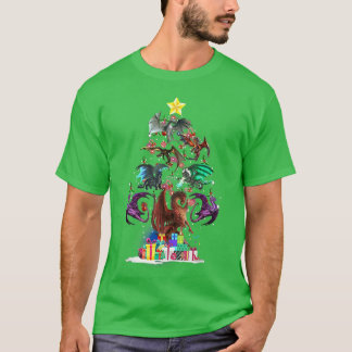 T-shirt Dragon Noël Arbre clair Dragons Xmas Lover