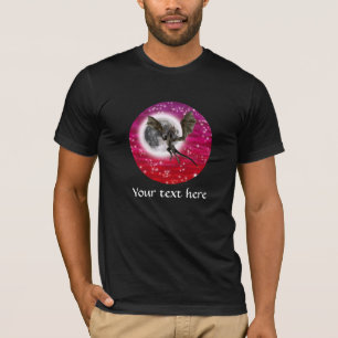 T-shirt Dragon Noir - Créature Fantastique Mythique Ciel R