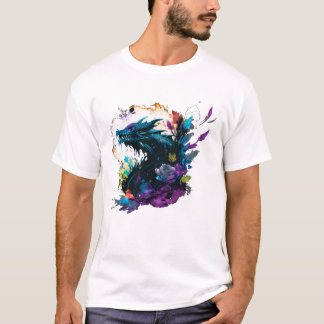 T-shirt Dragon Noir Kawaii
