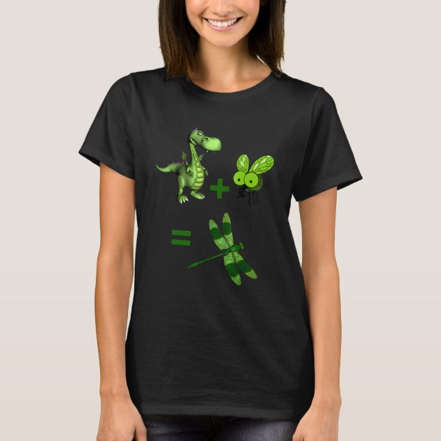 T-shirt Dragon Plus Fly Équivaut Dragonfly En Verts (Devant)