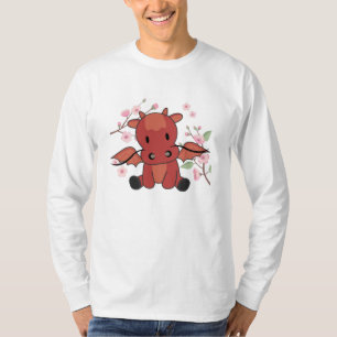 T-shirt Dragon Rouge Animaux Sucrés Pour Imaginaire Kawaii