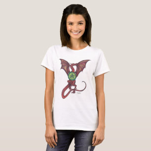 T-shirt Dragon rouge avec le pentagone étoilé vert