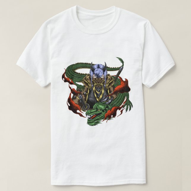 T-shirt Dragon Samurai et Oni Mask (Design devant)