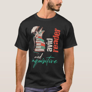 T-shirt Dragon sur les livres Lecteur d'Avid et inquistif