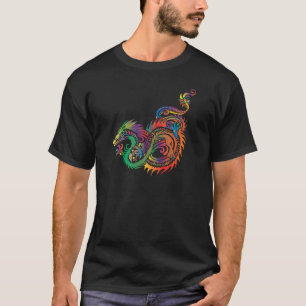 T-shirt Dragon tribal coloré