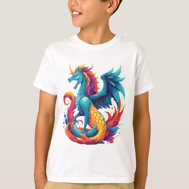 T-shirt Dragon-Unicorne hybride - Créature mythique (Devant)