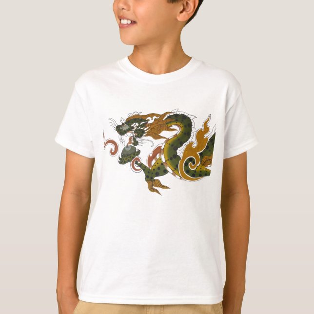 T-shirt dragon vert (Devant)