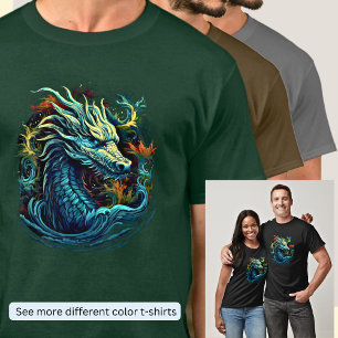 T-shirt Dragon vert jaune de la mer Rouge