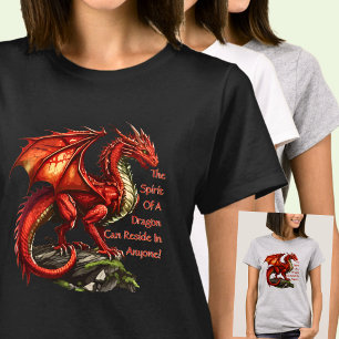 T-shirt Dragon vert rouge, l'esprit peut résider en tout