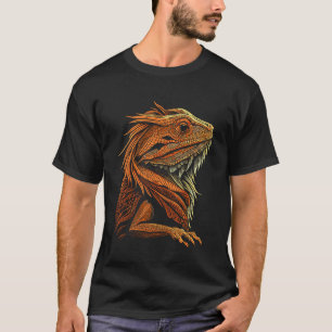 T-shirt Dragon Vintage Artistique Minimaliste Beardie
