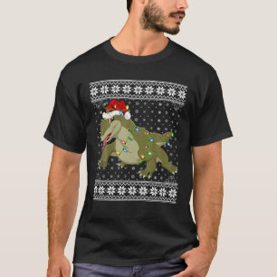 T-shirt Dragon Xmas Éclairage Père Noël laid Komodo Dragon