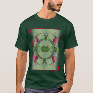 T-shirt Dragonfly Rouge sur le Fruit de Dogwood Abstrait