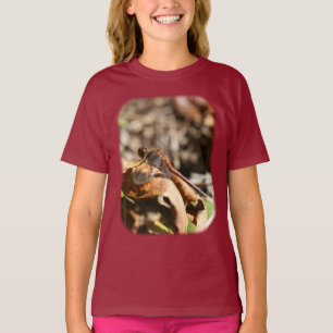 T-shirt Dragonfly sur la feuille enfants Nature