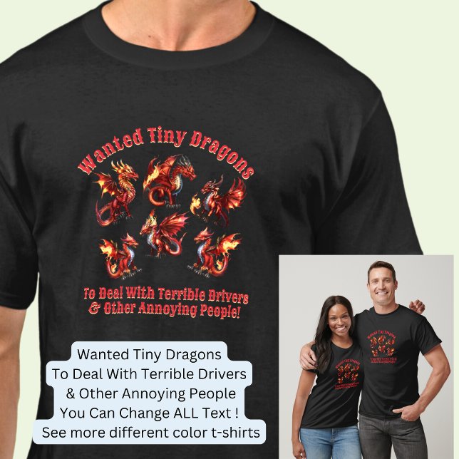 T-shirt Dragons minuscules Recherchés - Conducteurs terrib (Créateur téléchargé)