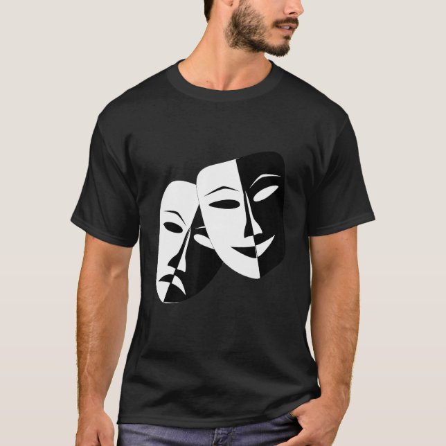 T-shirt Drama Theater Masks Comedy and Tragedy (Devant)
