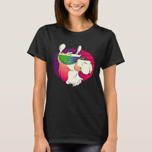 T-shirt Drame Lama Rétro Lama Alpaga Animal Mignon
