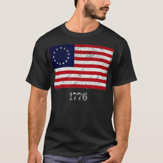 T-shirt Drapeau 13 Étoiles Betsy Ross Design éteint Améric