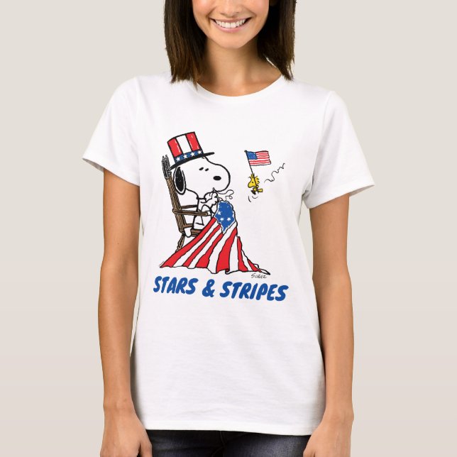T-shirt Drapeau 4 juillet à coudre Snoopy (Devant)
