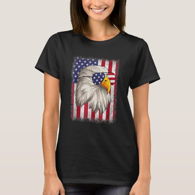 T-shirt Drapeau 4 juillet États-Unis Aigle patriotique amé (Devant)