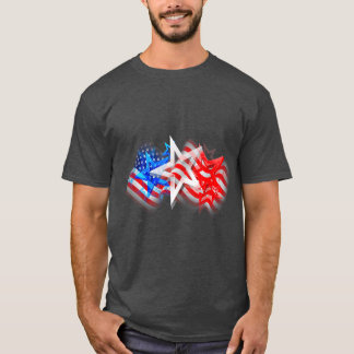 T-shirt Drapeau 4 juillet Rouge Blanc Bleu Étoiles